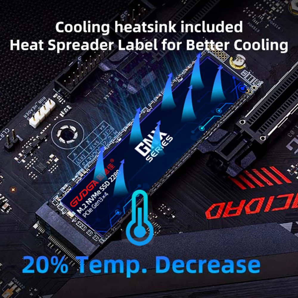GUDGA SSD NVME M2 128g 256gb 512GB 1TB NMVE твердый жесткий диск внутренний M.2 Pci Express 3*4 для ноутбуков