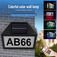 house number led solar lamp outdoor garden solar number letter christmas door plate colorful wall lighting charging house light
