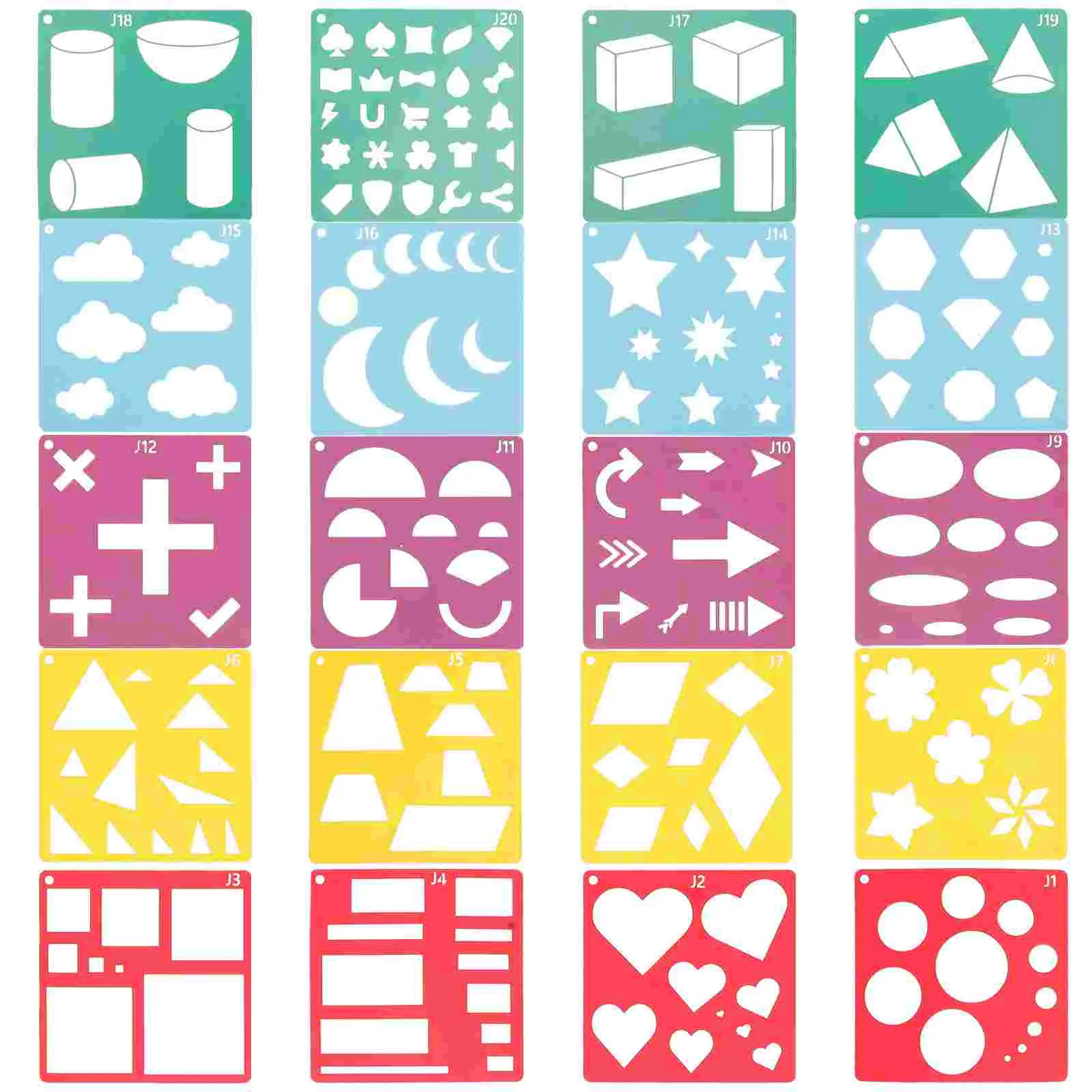 

20 Sheets Decor Drawing Stencils Reusable Painting Cut Template Large Size The Pet Hollow DIY Templates Child Geometry