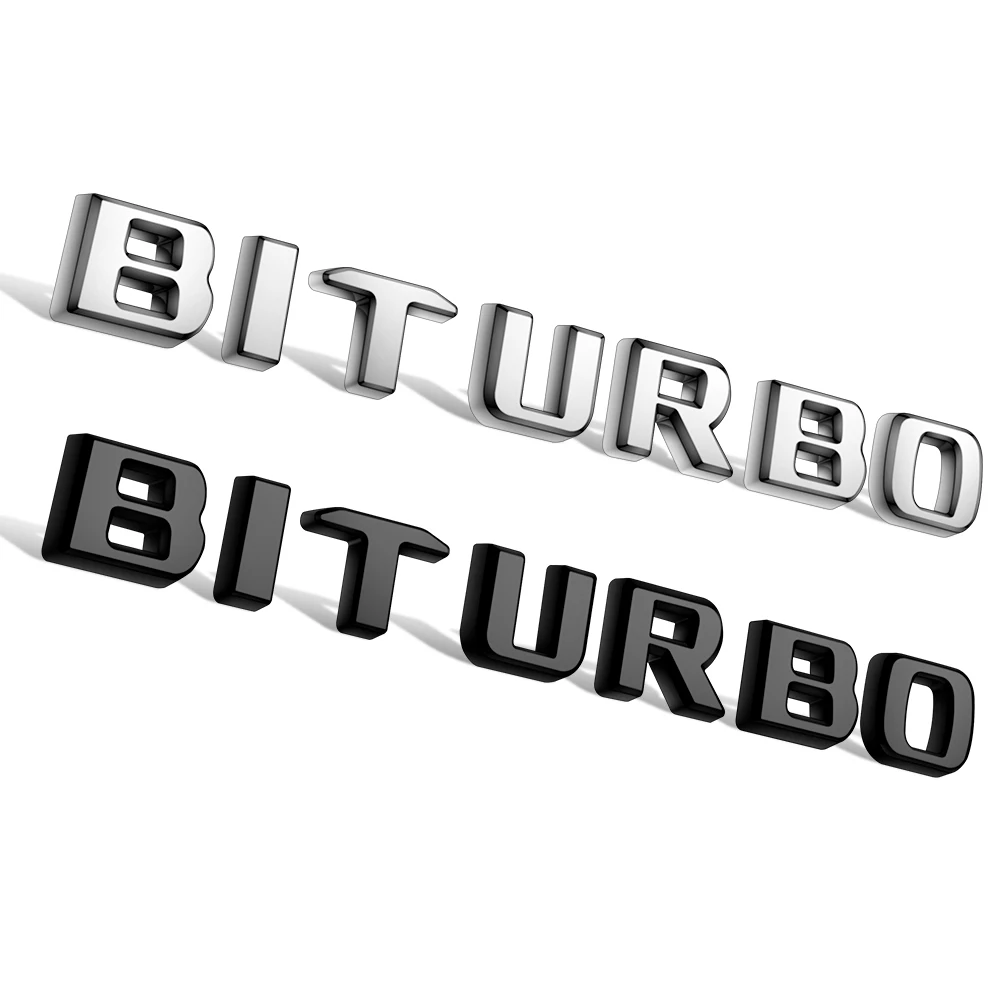 2pcs BITURBO Emblem Sticker Side Sticker For Mercedes Benz BITURBO AMG GT A B C E S G Class CLA CLS GLE GLS AMG Fender Sticker