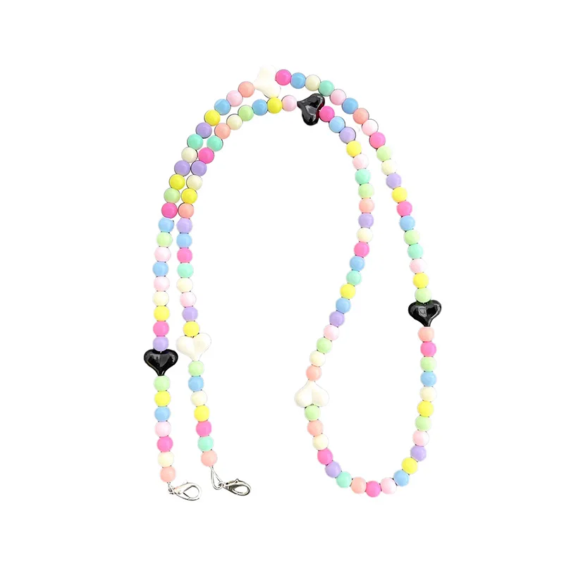 

Fashion Colourful Mobile Phone Lanyard Anti-lost Universal Lanyard for Iphone Samsung Huawei Rainbow Bead Lanyard With Spacer