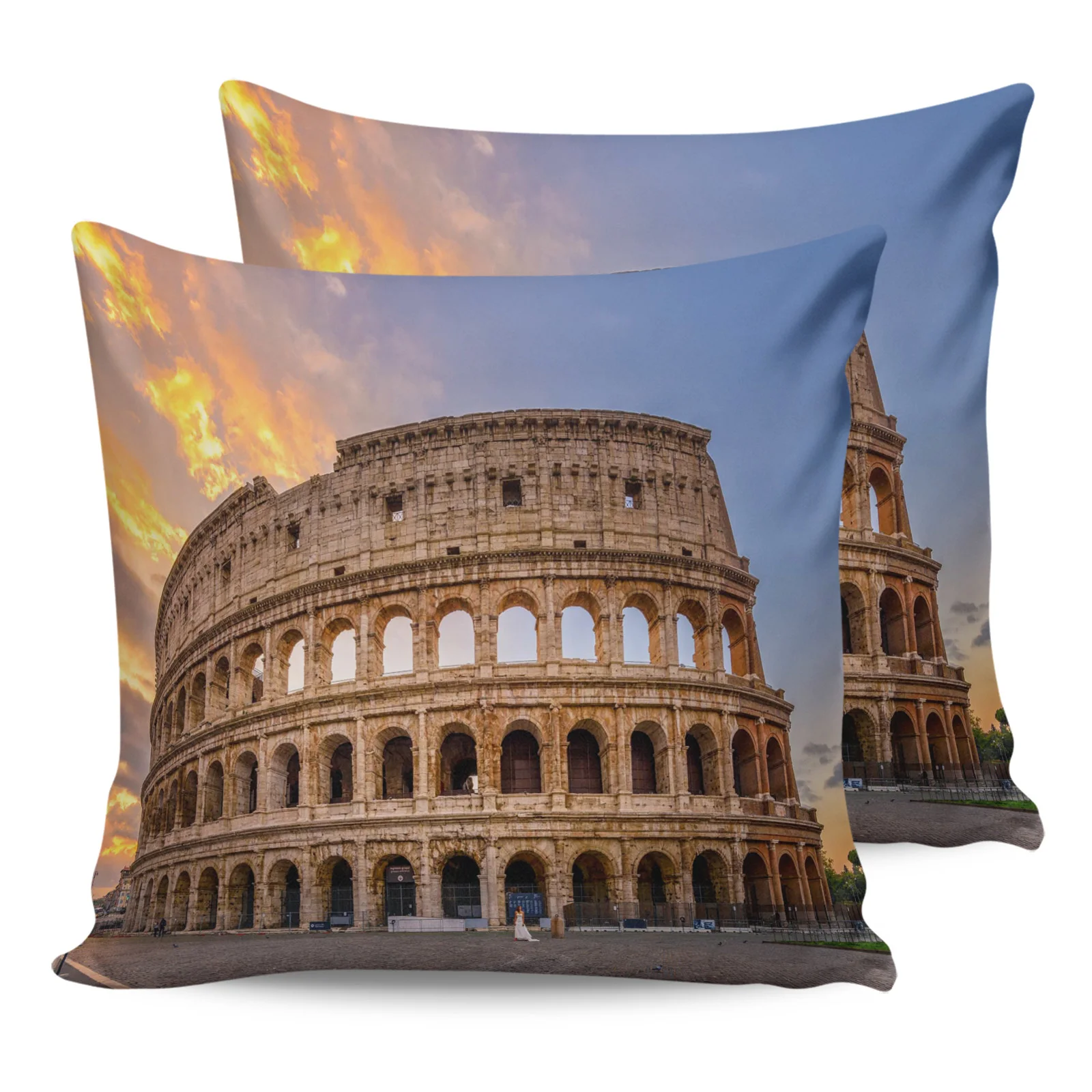 

Arena Shabby Building Pillowcase Two Piece Set Home Sofa Decor Cushion Cover Pillowcase Bed Pillow Cover Printed Pattern