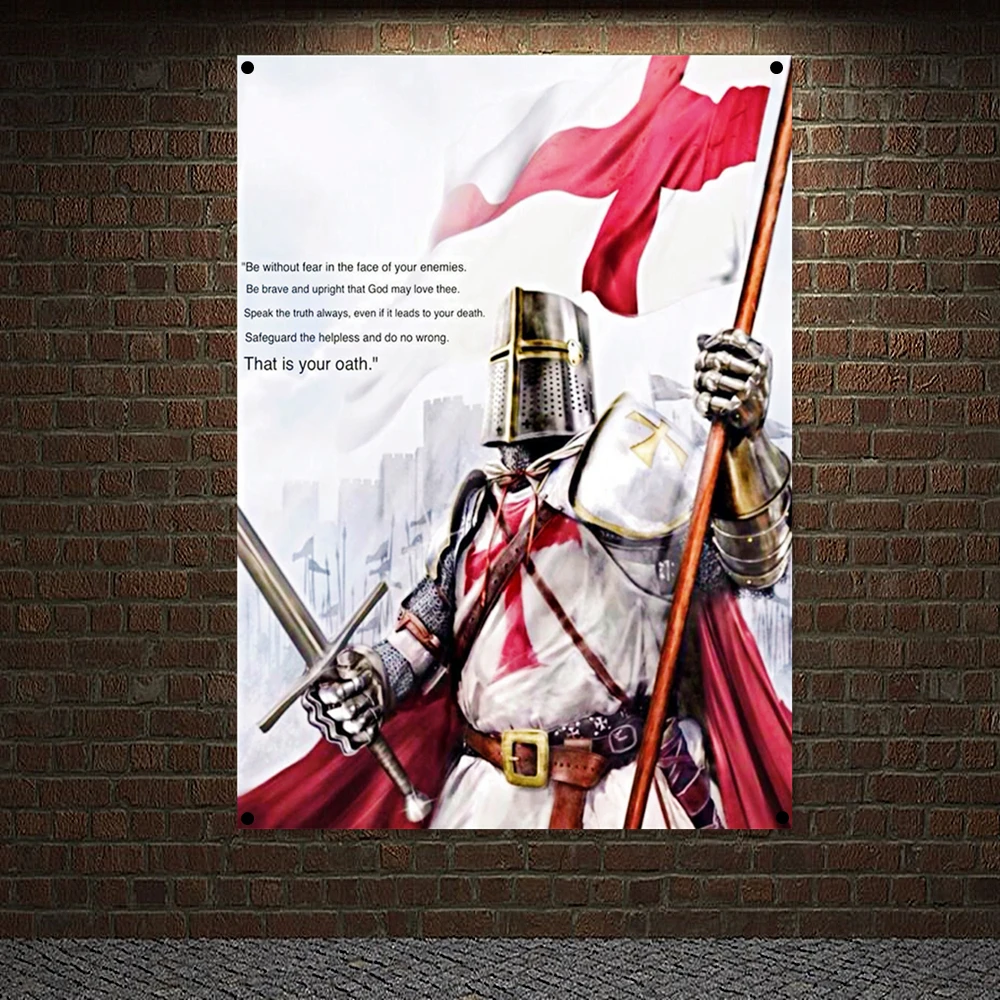

Винтажные Рыцари Templar постеры печать художественный Декор стены крестовый баннер флаги обои Холст Картина настенный Декор для дома D1