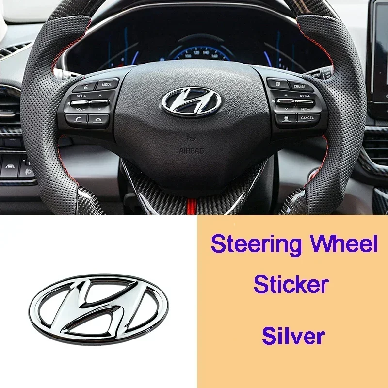 

ABS автомобильная наклейка на руль, эмблема, значок для Hyundai Tucson IX35 I20 I40 Kona Sonata Azera Santa Fe Genesis Elantra Accent