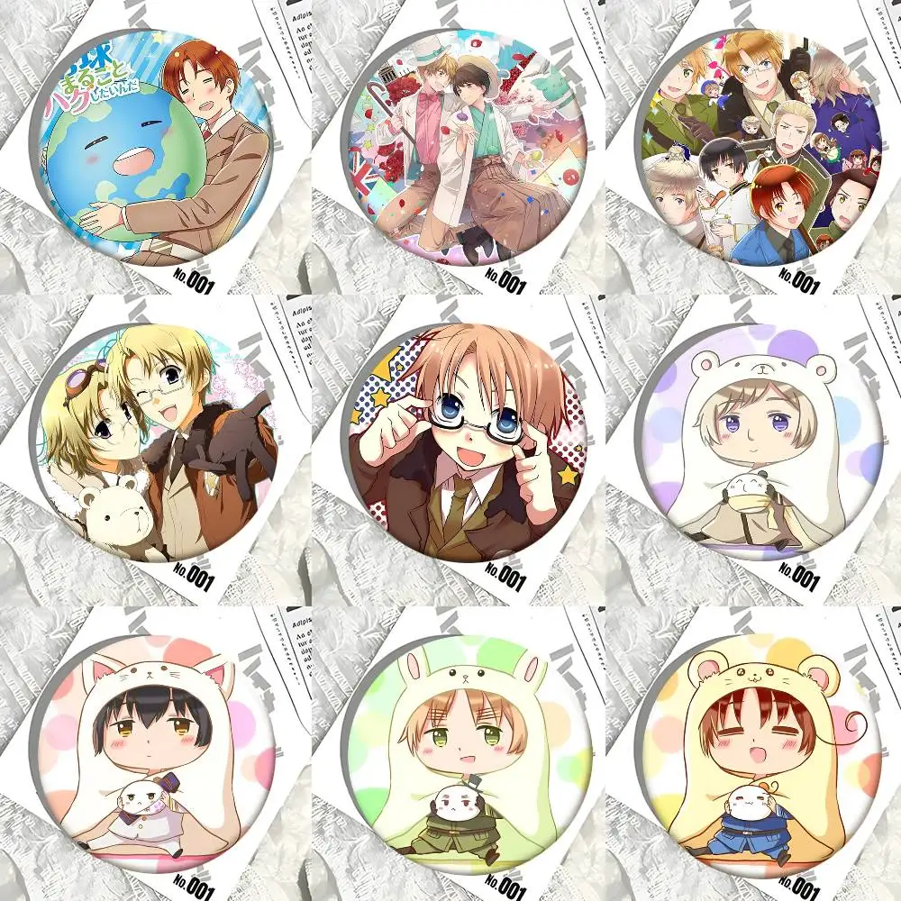 Фото Креативный круглый значок-брошь по аниме Hetalia World Series, аксессуар для одежды и рюкзаков, значок на лацкан №4