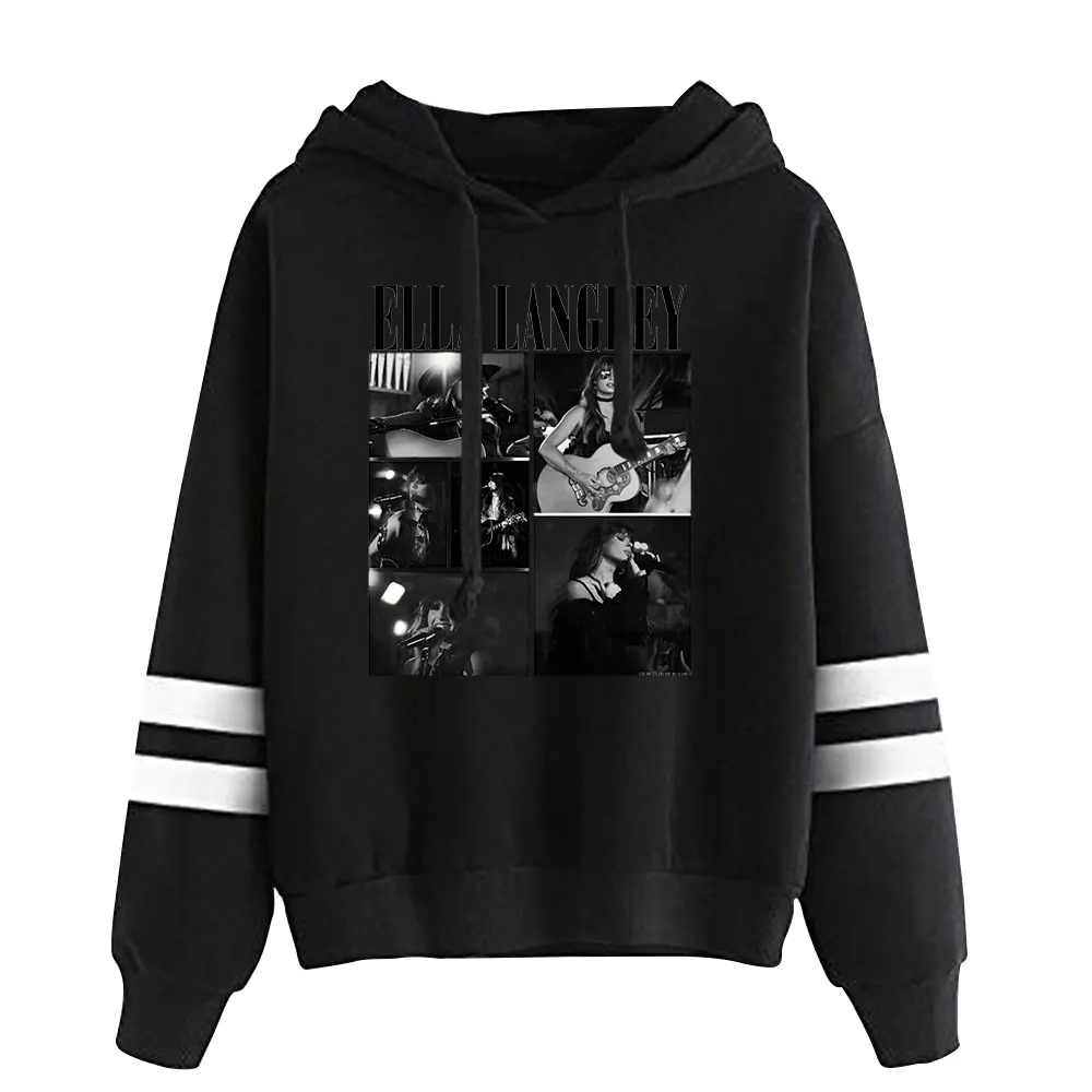 Фото Толстовки с капюшоном Ella Langley Merch, толстовка с рукавами с параллельными перекладинами, повседневная одежда, повседневная одежда №2