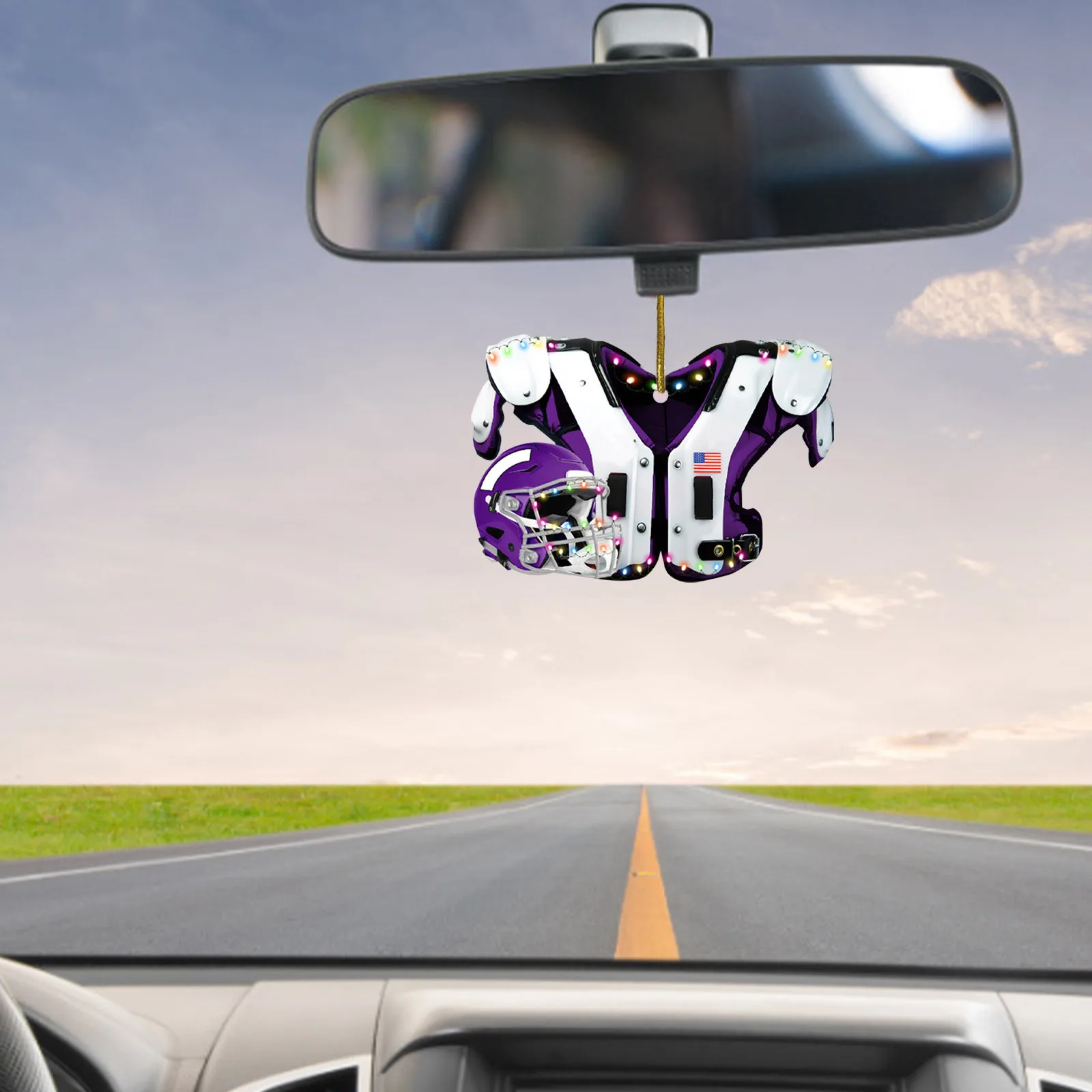 Home Decoration DIY American Football Shoulder Pads And Helmet For Christmas Tree Car Rearview Mirror Pendant Crafts Collection |