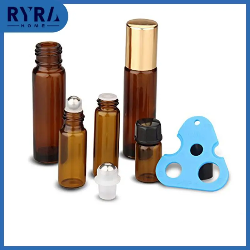 

Triangle Leaf Shape Refillable Essential Oil Opener Tool Roller Balls Caps Refillable Bottles Corkscrew Promotional Items New