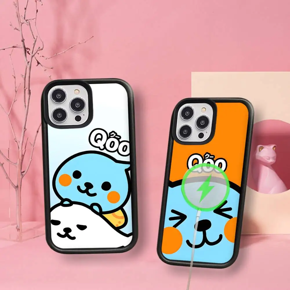 Фото Забавный мультяшный чехол Qoo для iPhone 17 Air 16 15 14 13 12 11 Pro Max Plus с поддержкой беспроводной зарядки MagSafe №1