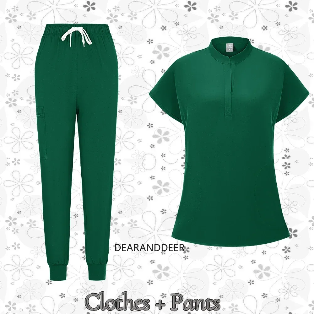 Fashion medical smock clinical surgery suit set for women hospital beauty salon dental clinic nurse accessories work clothes