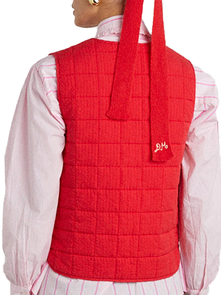 Женский легкий жилет с завязкой спереди однотонный клетчатый кардиган без