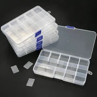 12pcsset 1 28gridstransparent plastic storage box compartment adjustable container beads earring jewelry rectangle
