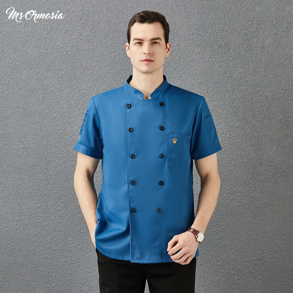 

Food Service Chef Uniform New Wholesale Bakery Chef Coat Unisex Short Sleeved Restaurant Uniforms Chef Jackets Kitchen Cook Wear