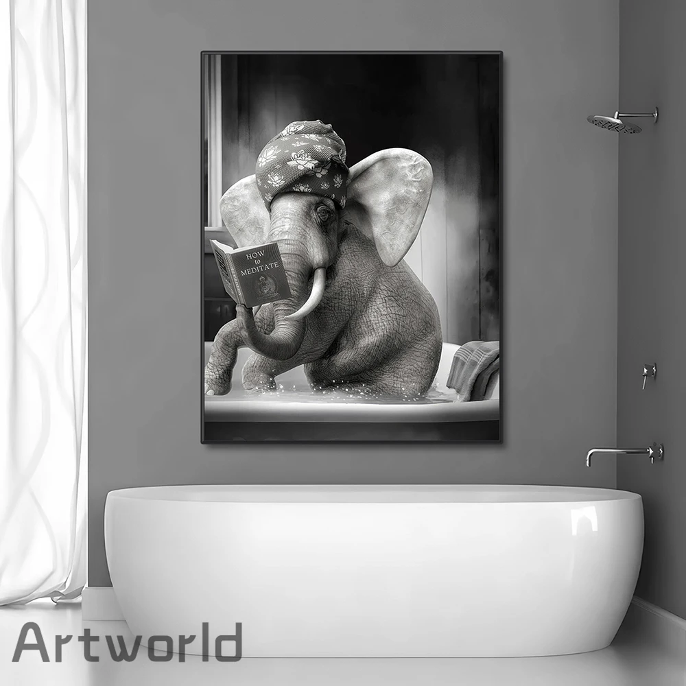 Забавная Хайлендская Корова Ванна Холст Настенная Художественная Печать