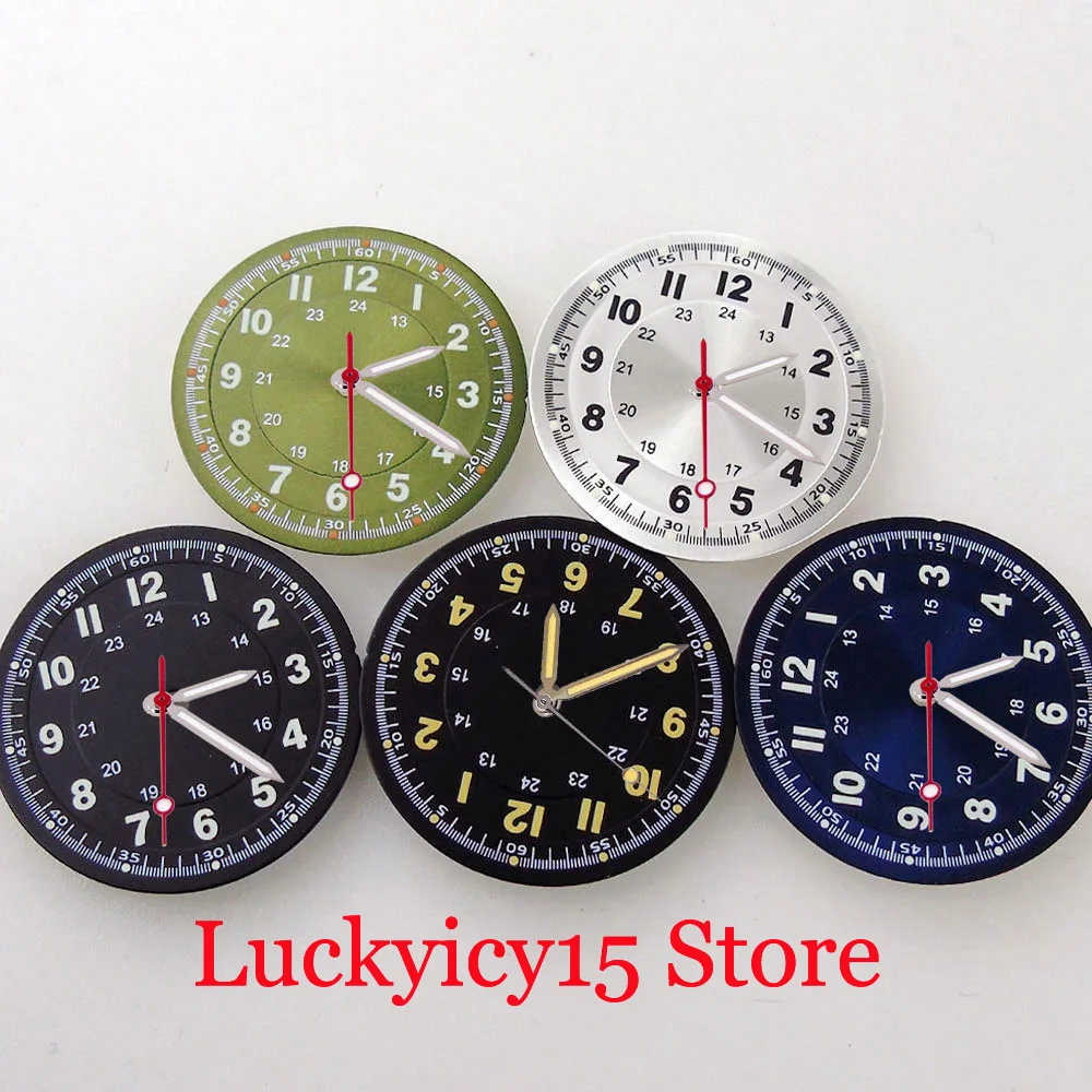 

29mm Black/Blue/Green/Sliver Sterile Watch Dial Green Luminous Fit NH35A NH36A SKX SRP ETA 2824 PT5000 ST2130 Automatic Movement