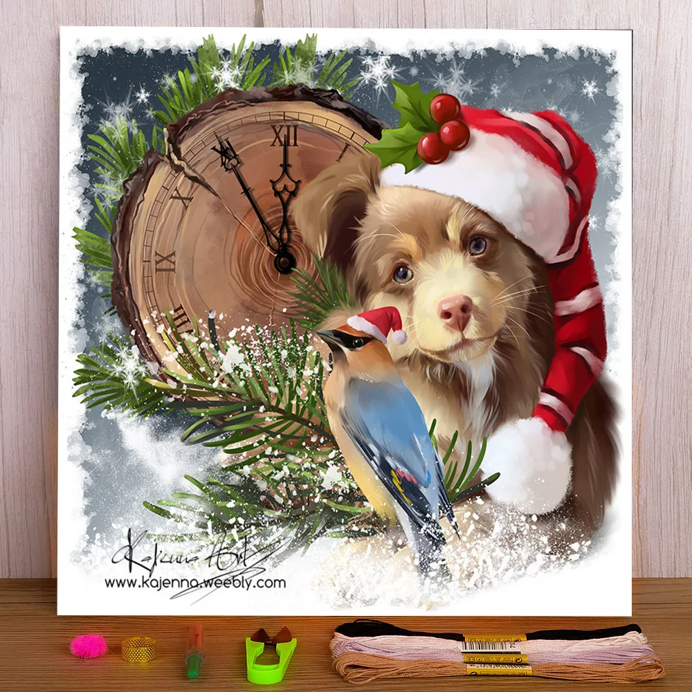 

Рождественская красная шляпа предварительно напечатанная 11CT вышивка крестиком полный комплект DMC нитки Рукоделие Шитье рукоделие Вязание ...