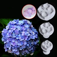 3pcs cookie cutter hydrangea fondant cake decorating sugar craft plunger pastry flower blossom mold home kitchen baking tools