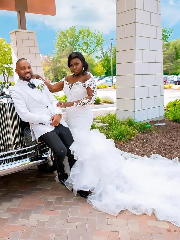 Элегантное африканское свадебное платье больших размеров по индивидуальному