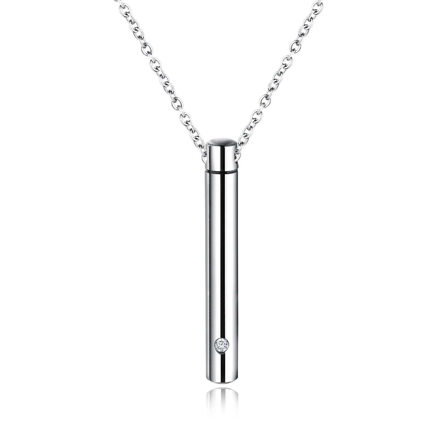 

Men Stainless Steel Jewelry Inlay Crystal Creative Openable Necklace and Perfume Bottle Pendant To Commemorate Loved Mystery Box