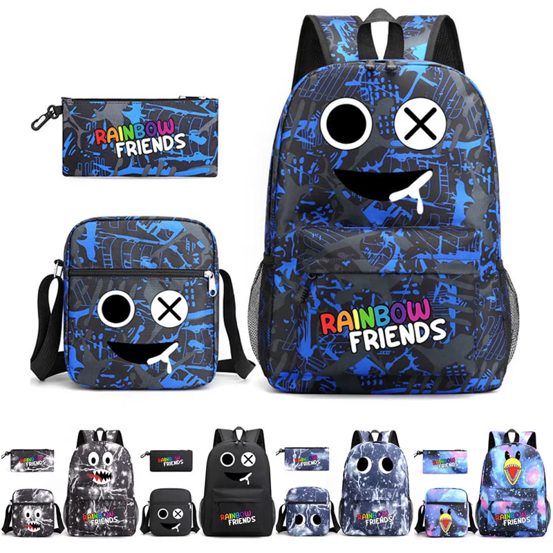 

3Pcs/set Rainbow Friends Bcakpacks Cartoon Children Boys Girls School Bags Lightweight Students Waterproof Capacity Mochilas