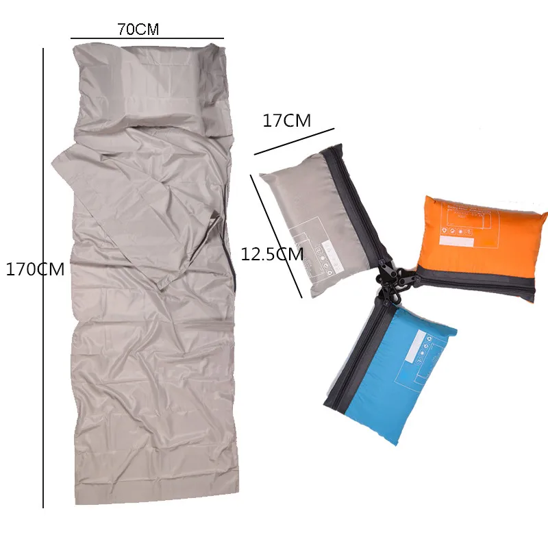 

3 Colors Ultralight Outdoor Sleeping Bag Liner Polyester Pongee Portable Folding Single sleeping Bags Camping Travel Fishing