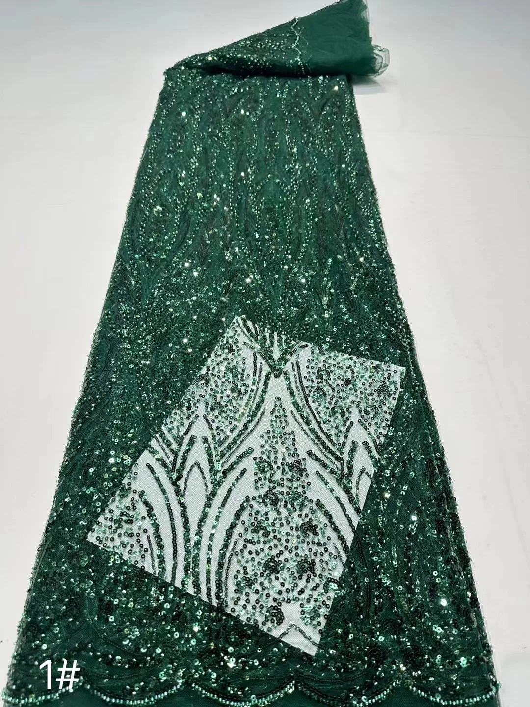 Высококачественная Африканская Нигерийская Вышитая Кружевная Ткань С Бусинами