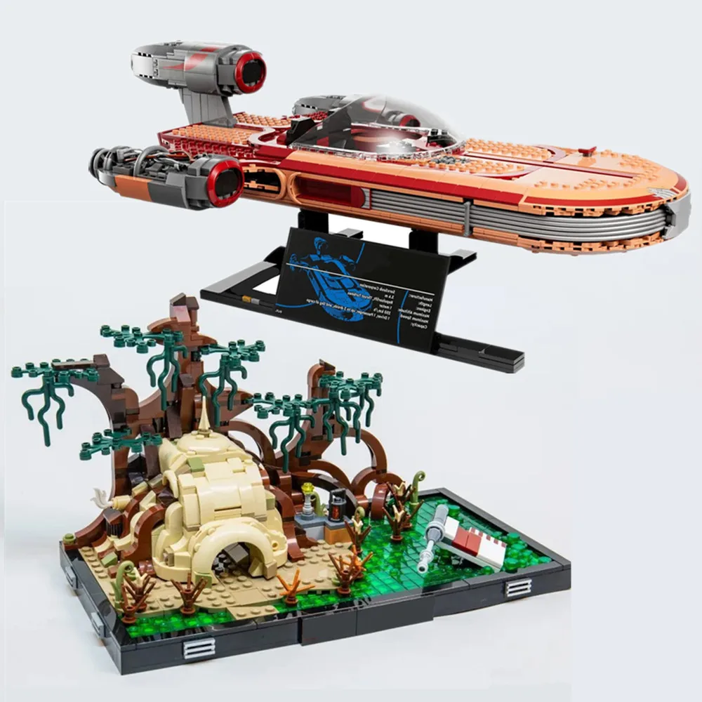 

Disney Landspeeder Luke Skywalker Stars Space Wars Baby Yoda Mandalorian Fit 75341 75330 Building Bricks Block Toys Gift Kid