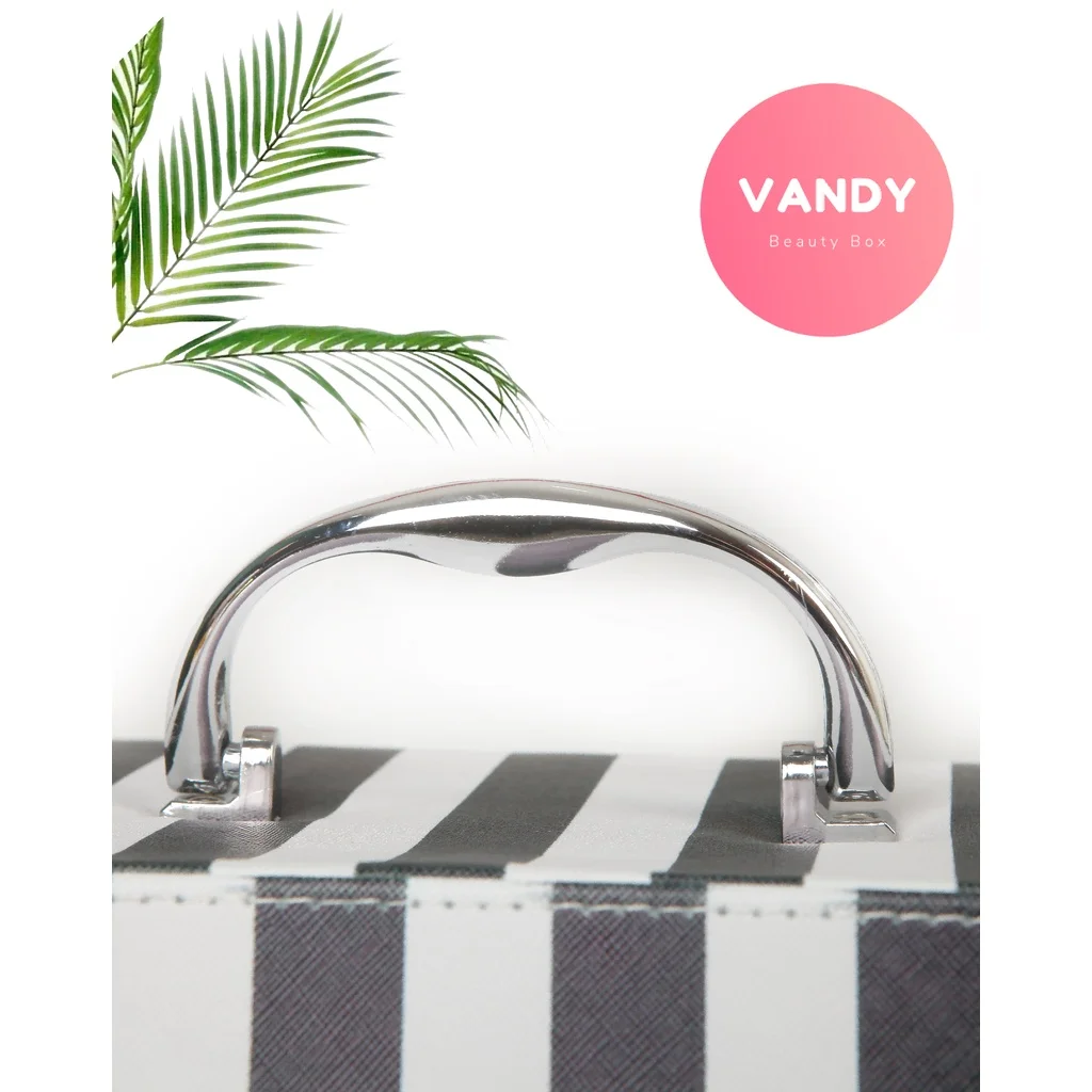 Vandy 2022 Black White Stripes Korean Style Cosmetic Case Bag for Women Girls Home Travel Organizer Makeup Accessories Thing |