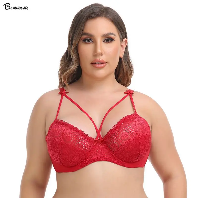 Beauwear lace bras with wire for women mesh bra without push up bra for big breasts C D cup bh
