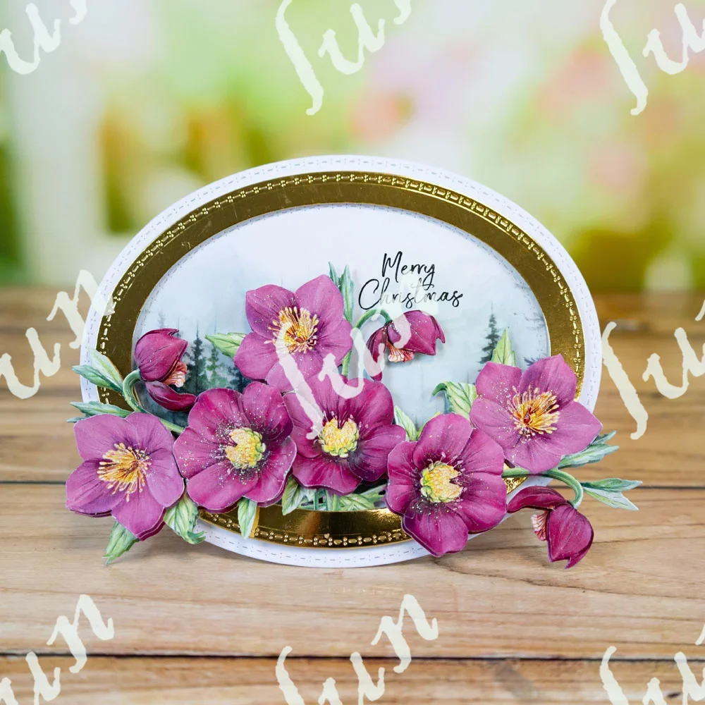 Маленькие рождественские розовые металлические штампы набор трафаретов для