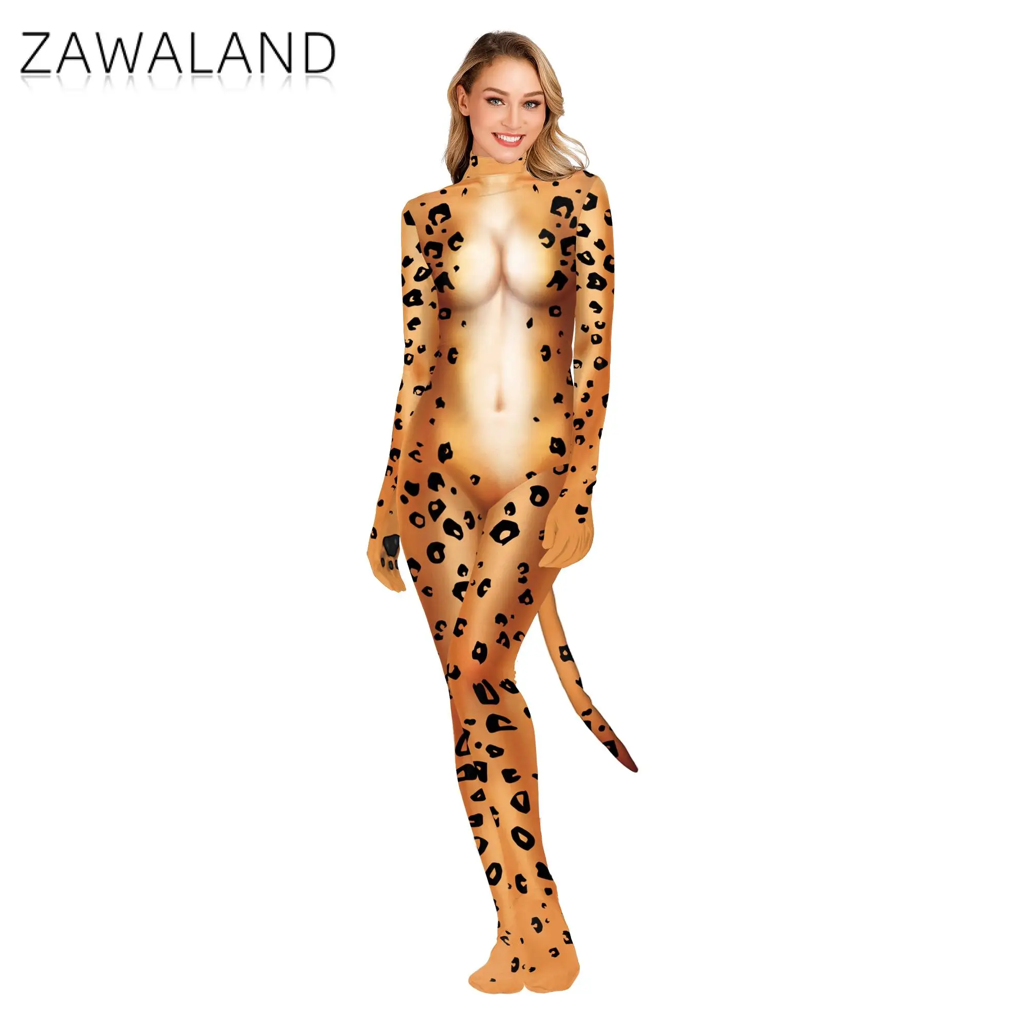 Костюм для косплея Zawaland с леопардовым принтом 3D принт в виде животного