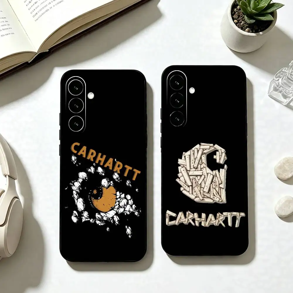 Фото Чехол для телефона C-Carhartt Vintage Logo, черный, силиконовый, мягкий, для Samsung Galaxy A73, A72, A71, A70, A53, A52, A51 №1