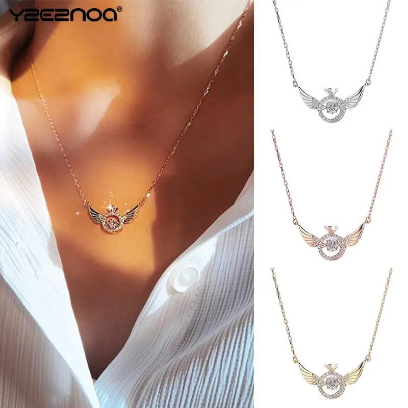 

Женское ожерелье с подвеской «ангельские крылья», с цирконом