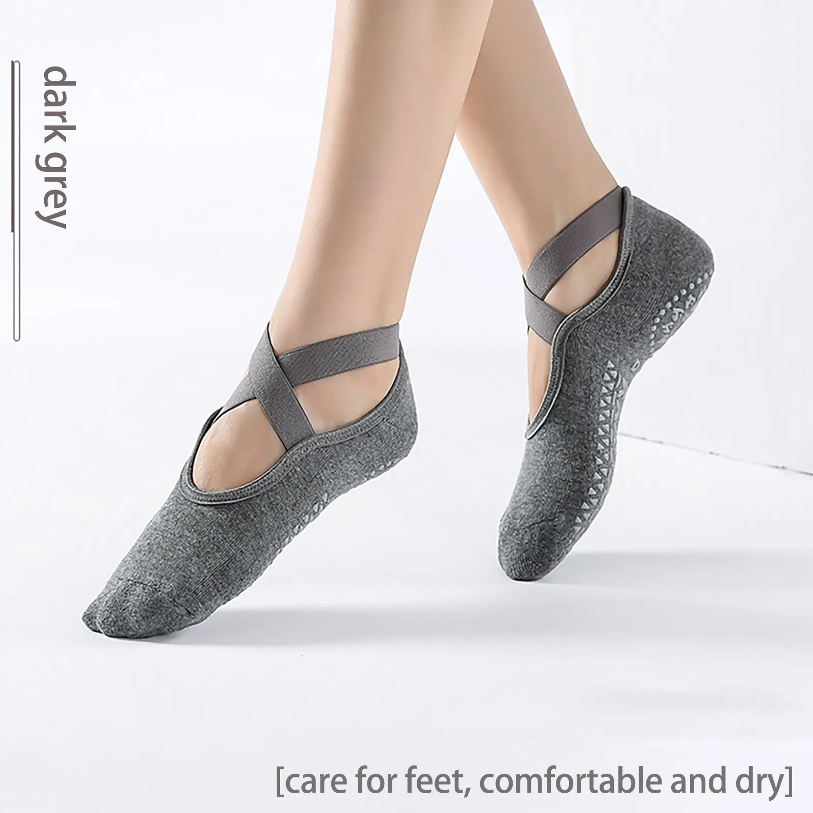 

Новые спортивные носки, женские нескользящие Хлопковые женские носки для пилатеса, профессиональные танцевальные носки с защитой каблука для балета