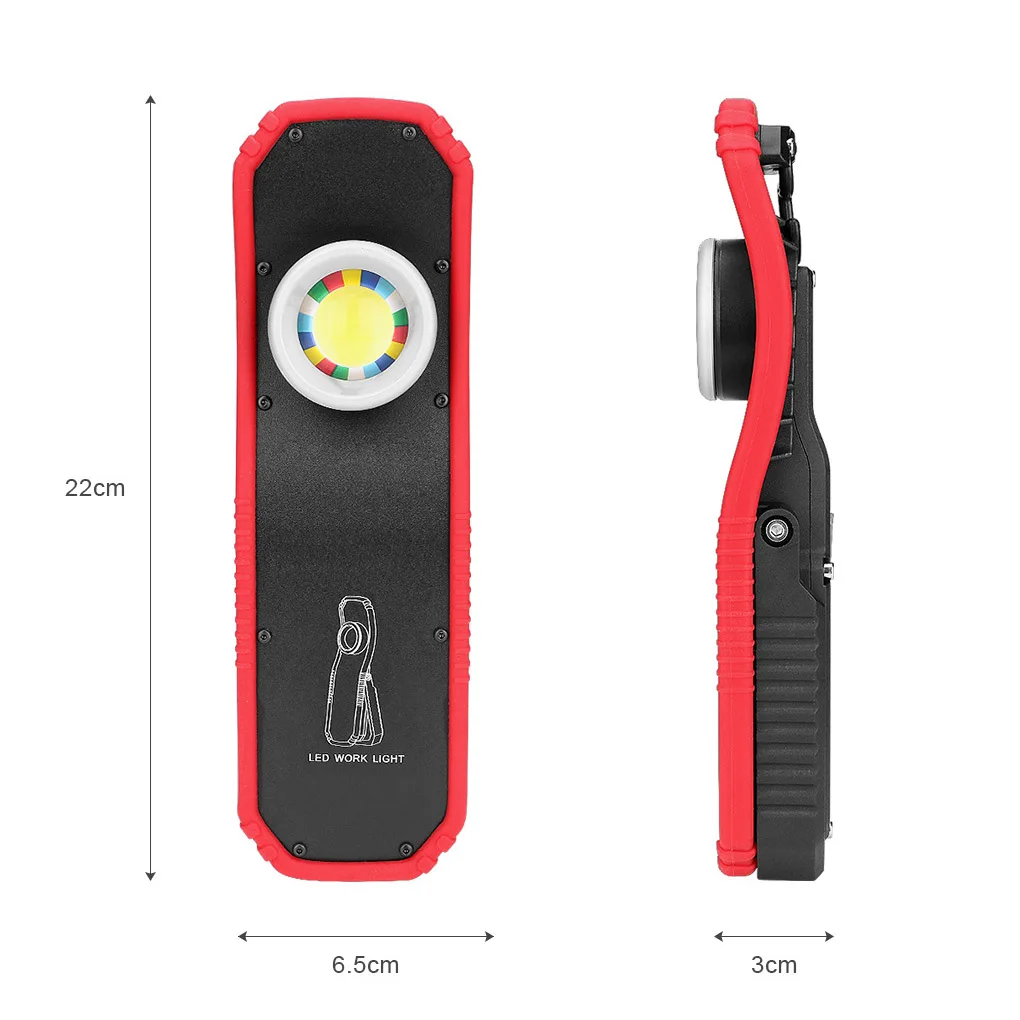 

USB Rechargeable LED Work Light Portable Hanging Hook Flashlight Torch Camping Car Repairing Workshop Emergency Lighting New