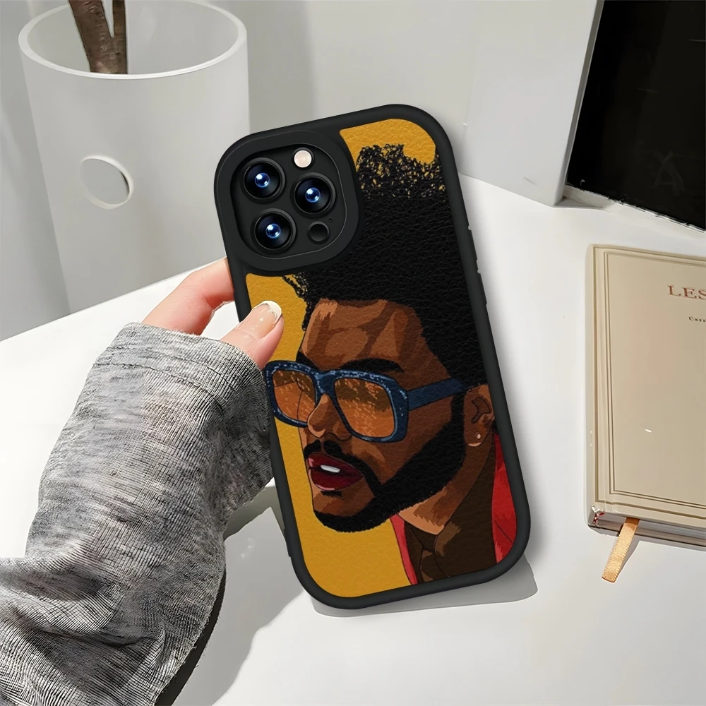 Кожаный черный чехол для телефона The Weeknd XO IPhone 13 16 Pro Max 12 15 11 14 Mini Plus мягкий