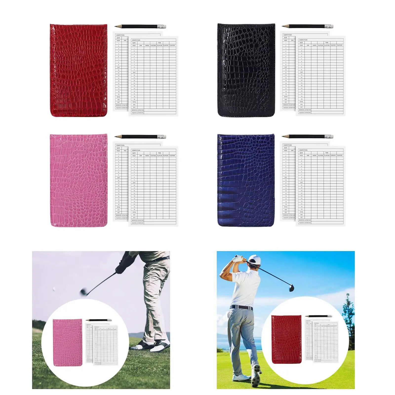 Держатель для карточек гольфа легкие аксессуары из искусственной кожи книга