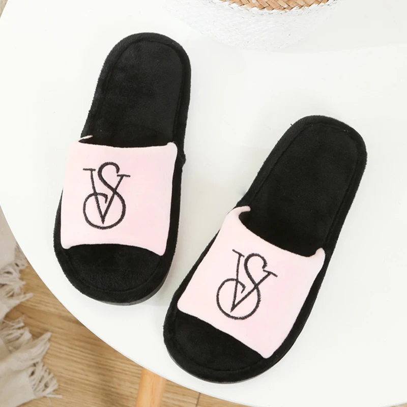 2023 New Fur Slippers Women Autumn Winter Couple Non-slip Home Floor Cotton Ome Ciabatte Donna Slides Shoes Sandals Plus Size