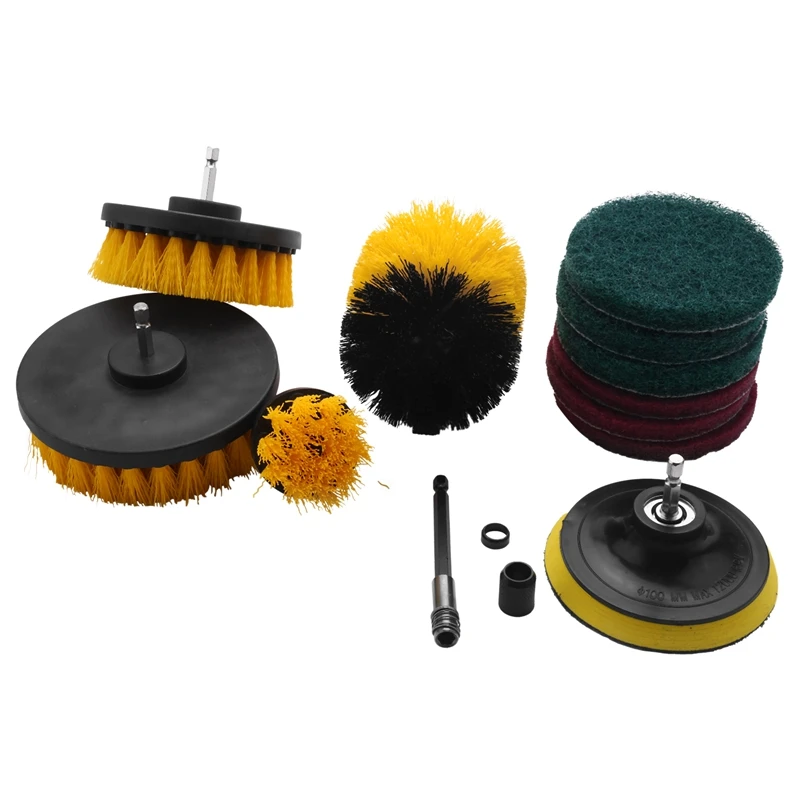 

Набор/12 шт. щеток для дрели и накладки для скраба, насадки для щетки для электродрели с удлинителем для дрели, плитки, раковины, летучая мышь