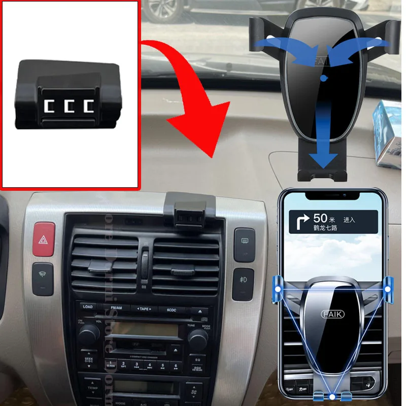 Автомобильный держатель мобильного телефона для Hyundai Tucson JM 2005 ~ 2009 2006 вращающийся