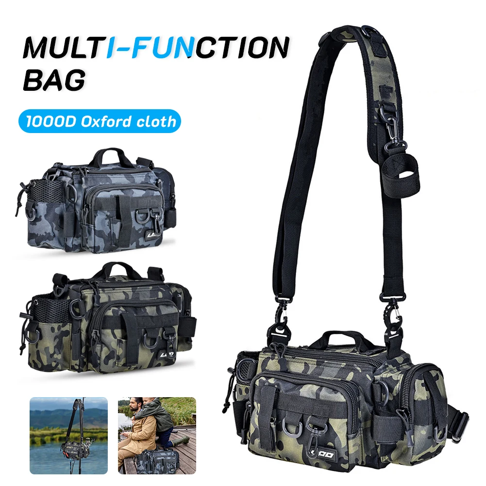 Fishing Reel Case Multi Pockets Large Capacity Storage Pouch Organizer Box Strap For Camping Hunting Carp Fishing Travel
