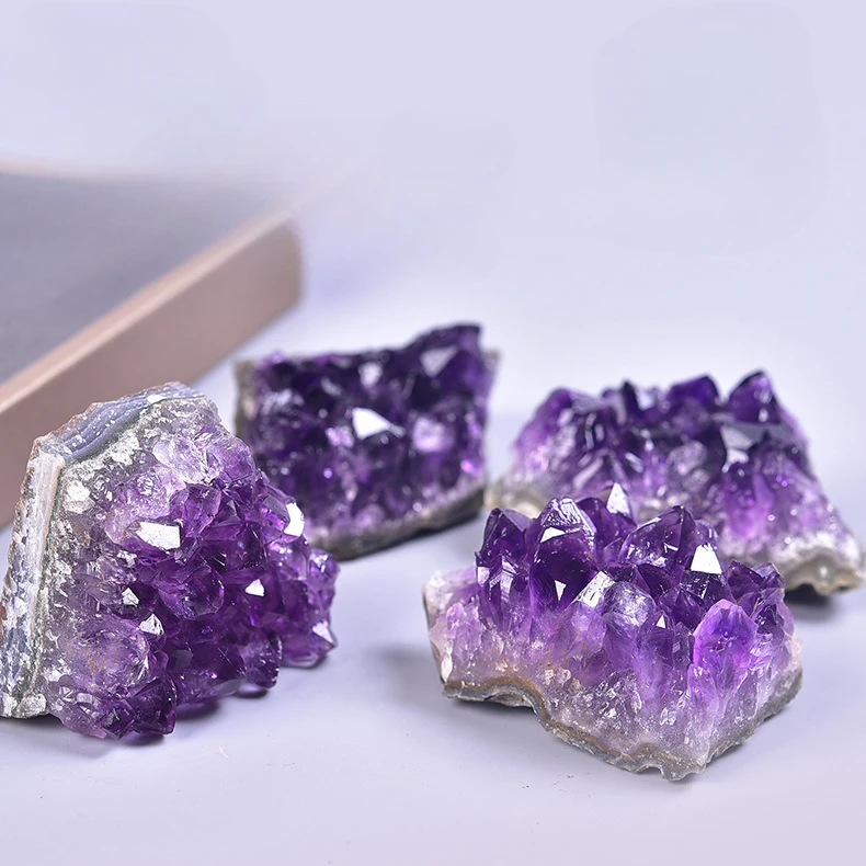 

Natural Raw Amethyst Quartz Purple Crystal Cluster Healing Stones Specimen Home Decoration Crafts Decoration Ornament