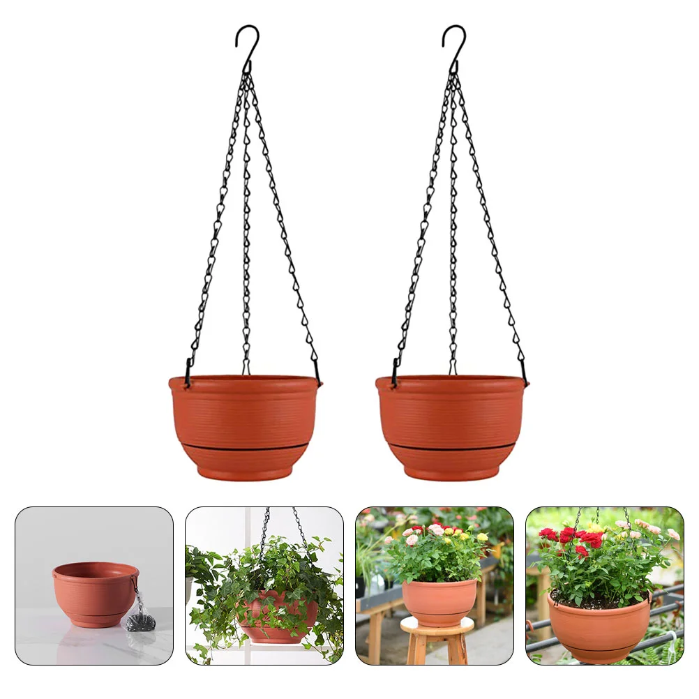 

2 Pcs Plastic Hanging Planter Self Watering Flowerpot Chlorophytum Flowerpot