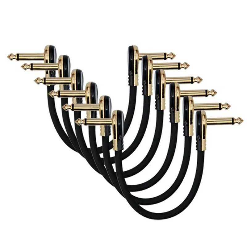 Соединительные кабели для гитары, прямоугольный 30 см 1/4, приборные кабели для педалей для гитарных эффектов