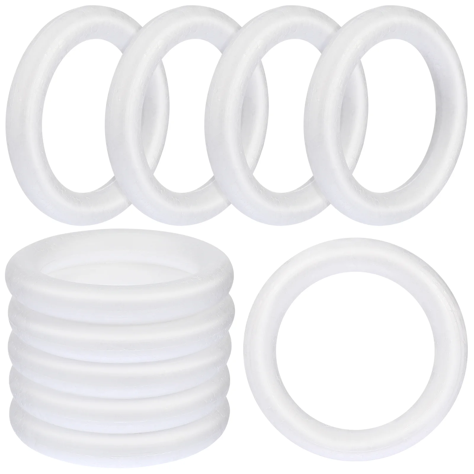

10 Pcs Craft Foam Wreath Rings Circular Round Rings Painting Material DIY Accessories