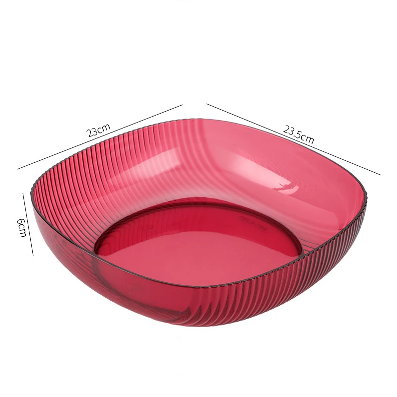 Ins Light Fruit Plate Thickened Living Household Candy Plate Snack Storage Basin Plastic Washing Bowl For Vegetables And Fruits images - 6