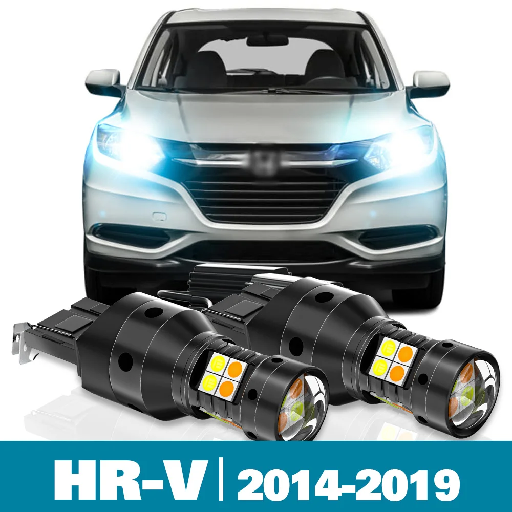 

2pcs LED Dual Mode Turn Signal+Daytime Running Light DRL Canbus For Honda HR-V HRV Accessories 2014-2019 2015 2016 2017 2018