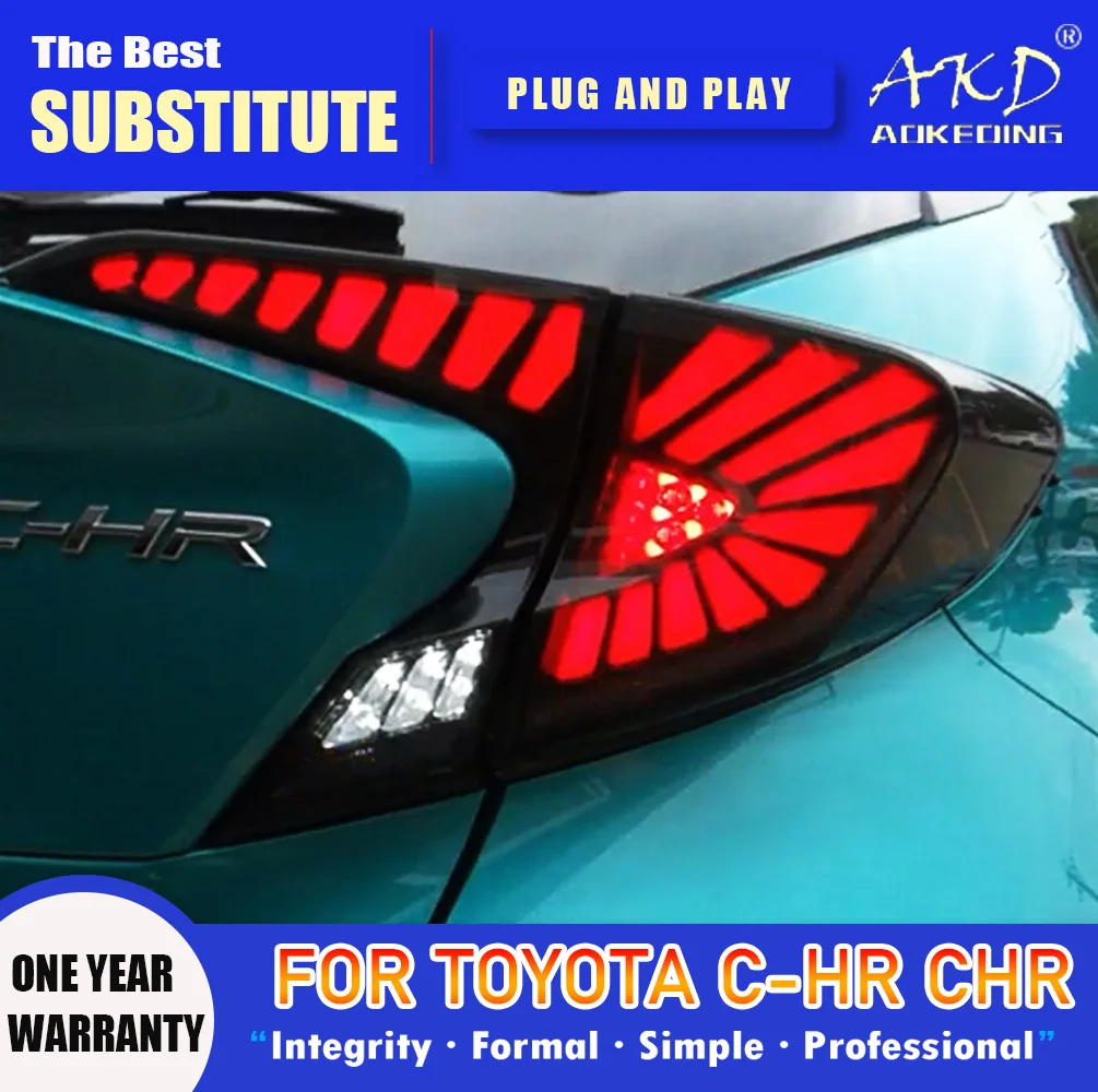 

AKD Tail Lamp for Toyota C-HR CHR LED Tail Light 2018-2020 C-HR Rear Fog Brake Turn Signal Automotive Accessories
