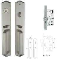 high security north american style zinc alloy locking set handle handleset handle door lock american double door locks