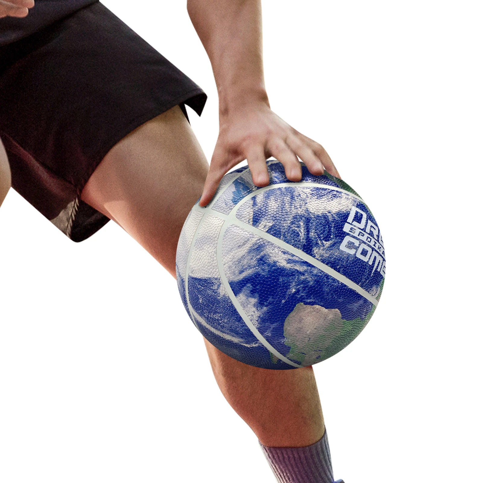 

Holographic Basketball Glowing Reflective Bright Basketball Earth Design Sporting Goods For Camera Shots Durable Basketball